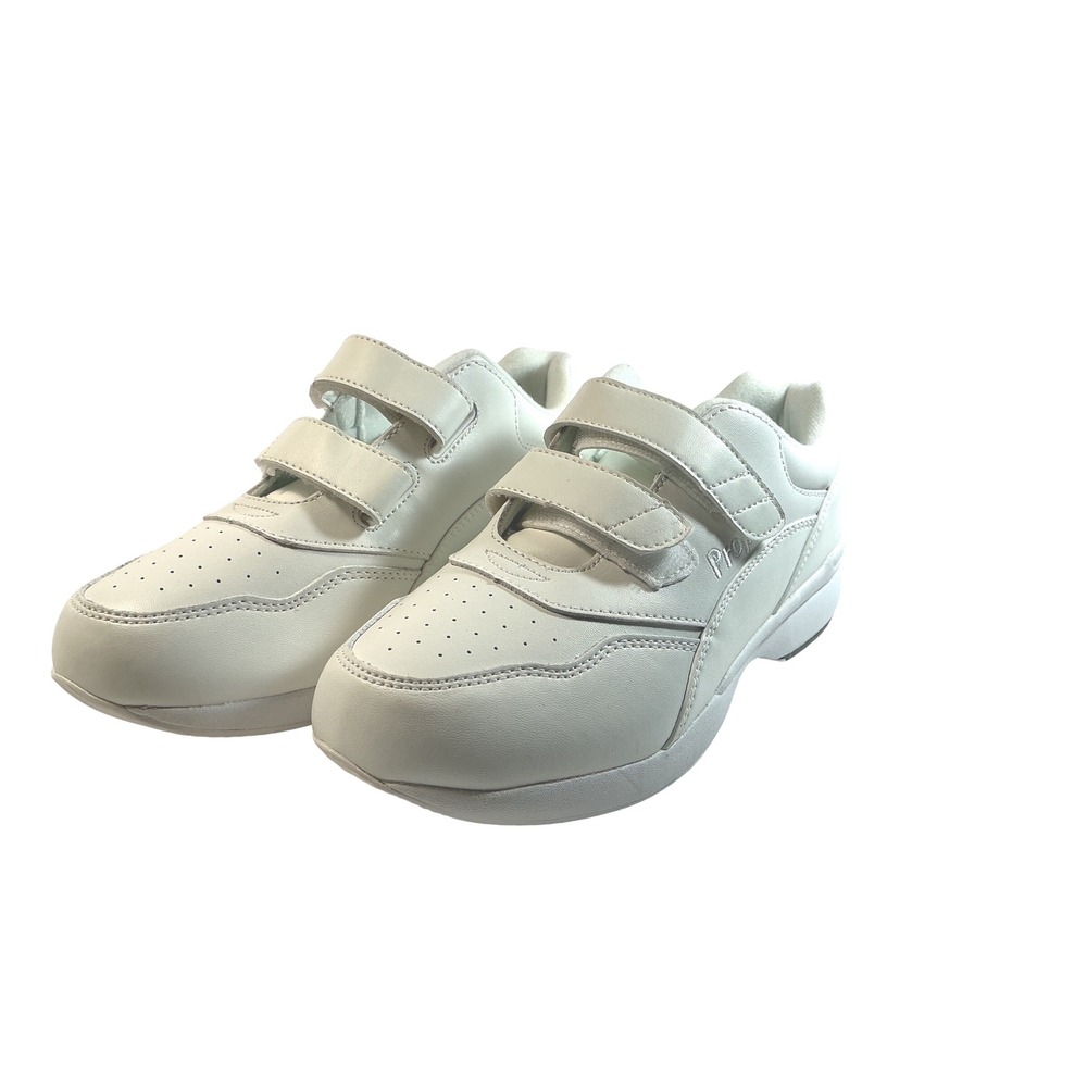 Propet Life Walker White Leather Hook Loop Strap Walking Shoes W3902 Womens 7.5W
